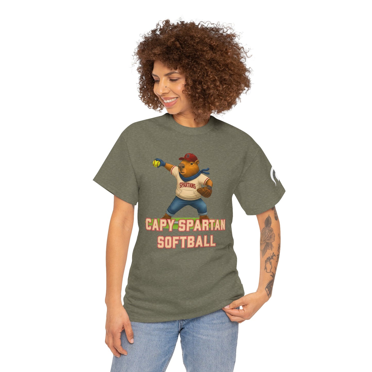 Capy Spartan Softball Gildan Tee