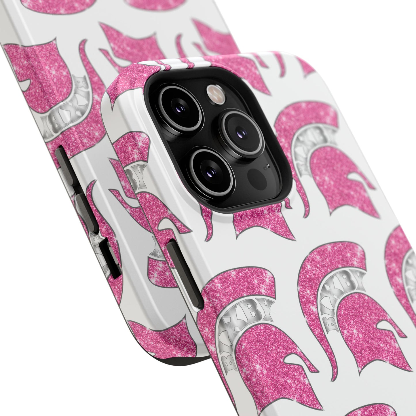 Bixby Spartan Pink Bling Logo Impact Resistant iPhone Case