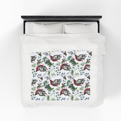 Spartan Christmas Floral Velveteen Plush Blanket