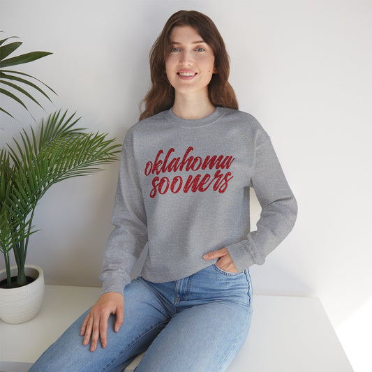 Crimson Sooners Standard Gildan Sweatshirt