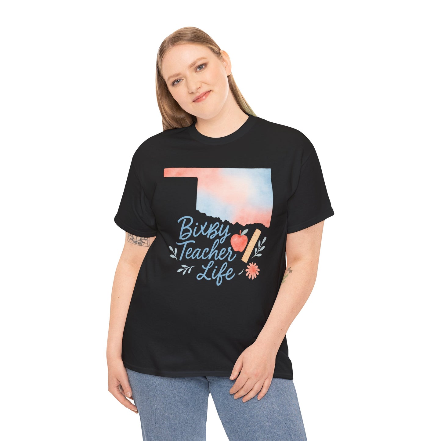 Teacher Life Bixby OK Watercolor Gildan Tee