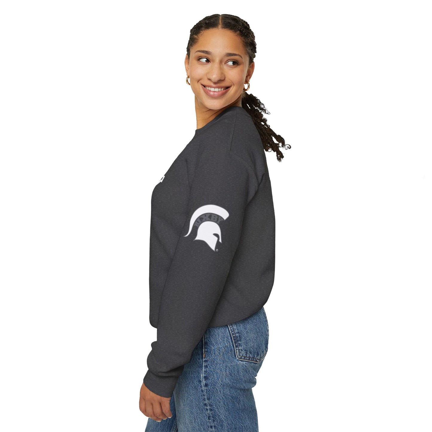 Bixby Spartans White Print Gildan Sweatshirt
