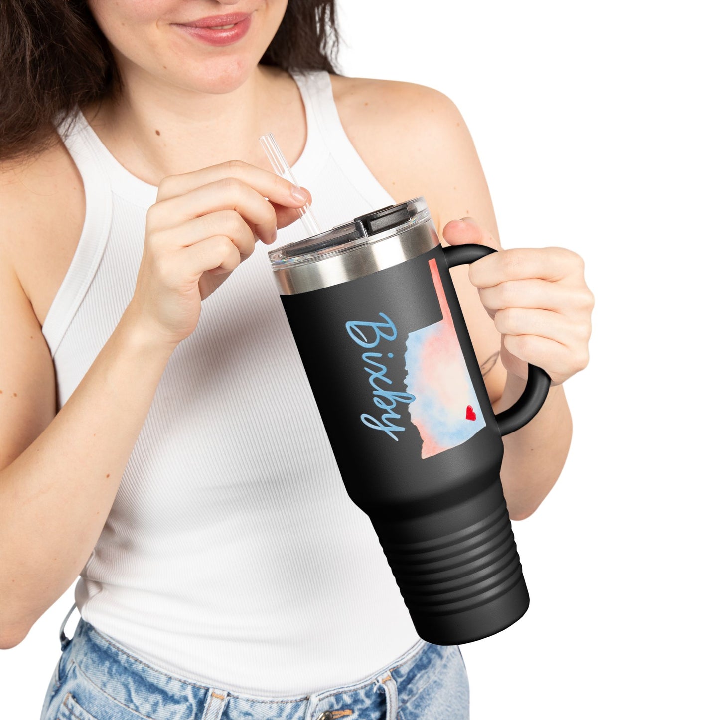 Bixby OK Watercolors 40 Ounce Insulated Travel Mug