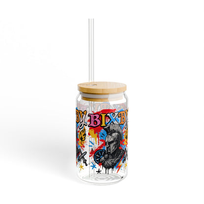 Spartans Chaos Graffiti Sipper Glass, 16oz