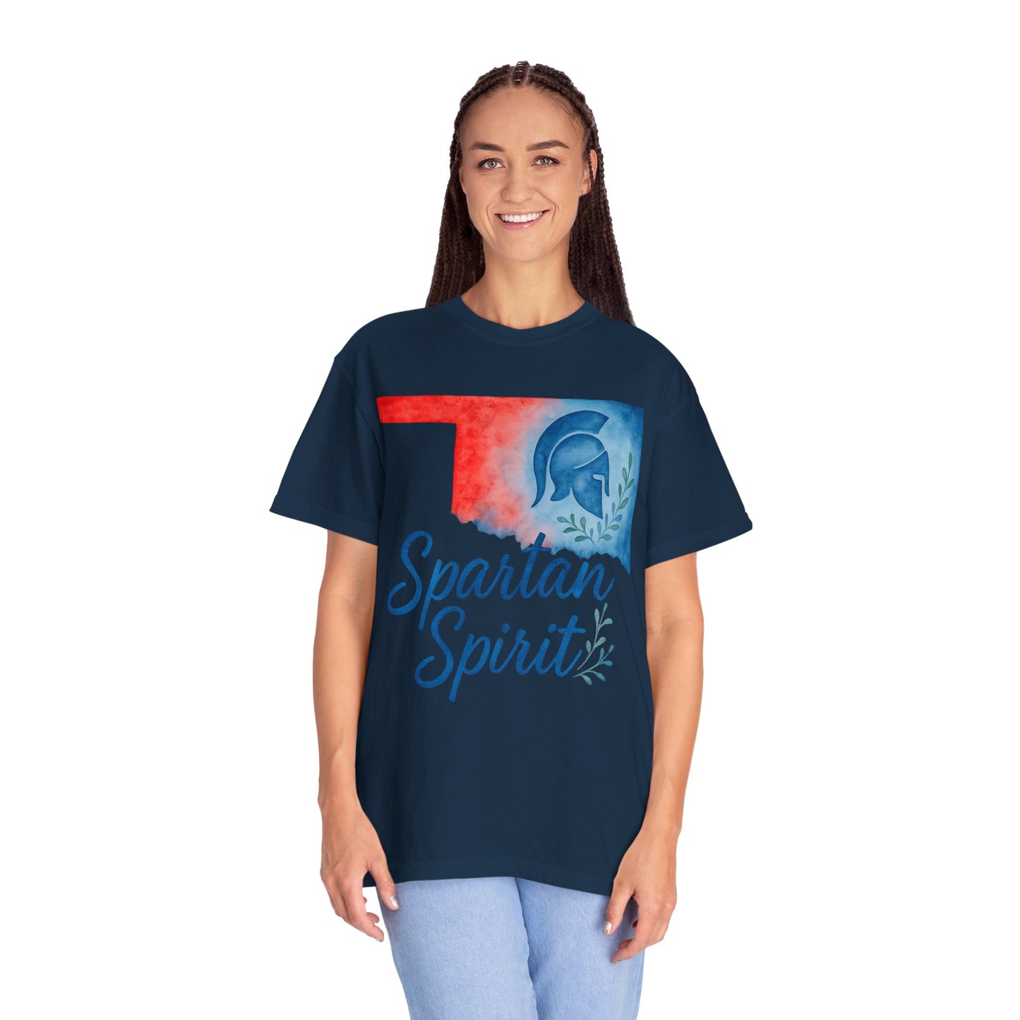 Spartan Spirit Bixby OK Watercolor Comfort Colors Tee