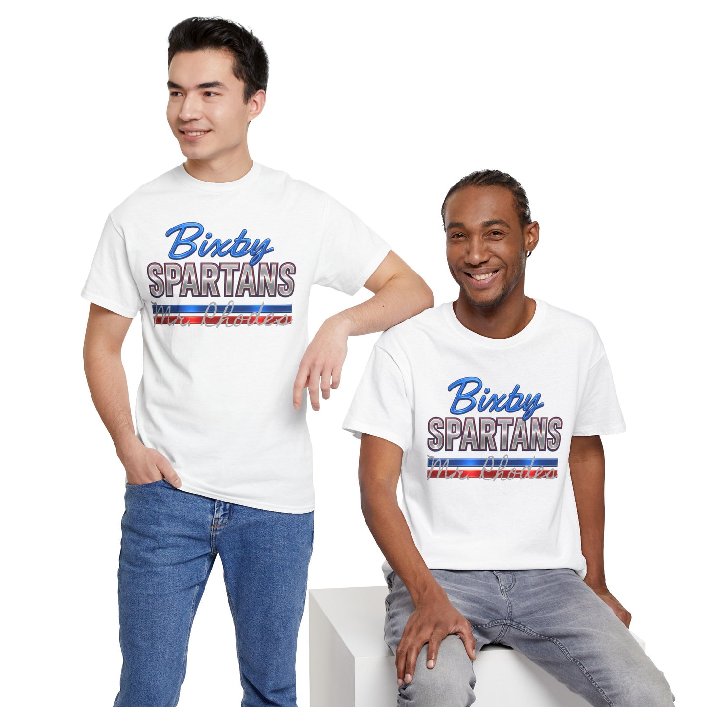 Personalized Bixby Spartans Metallic Gildan Tee