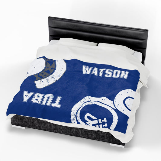 Pride of Bixby Band Tuba Velveteen Plush Blanket
