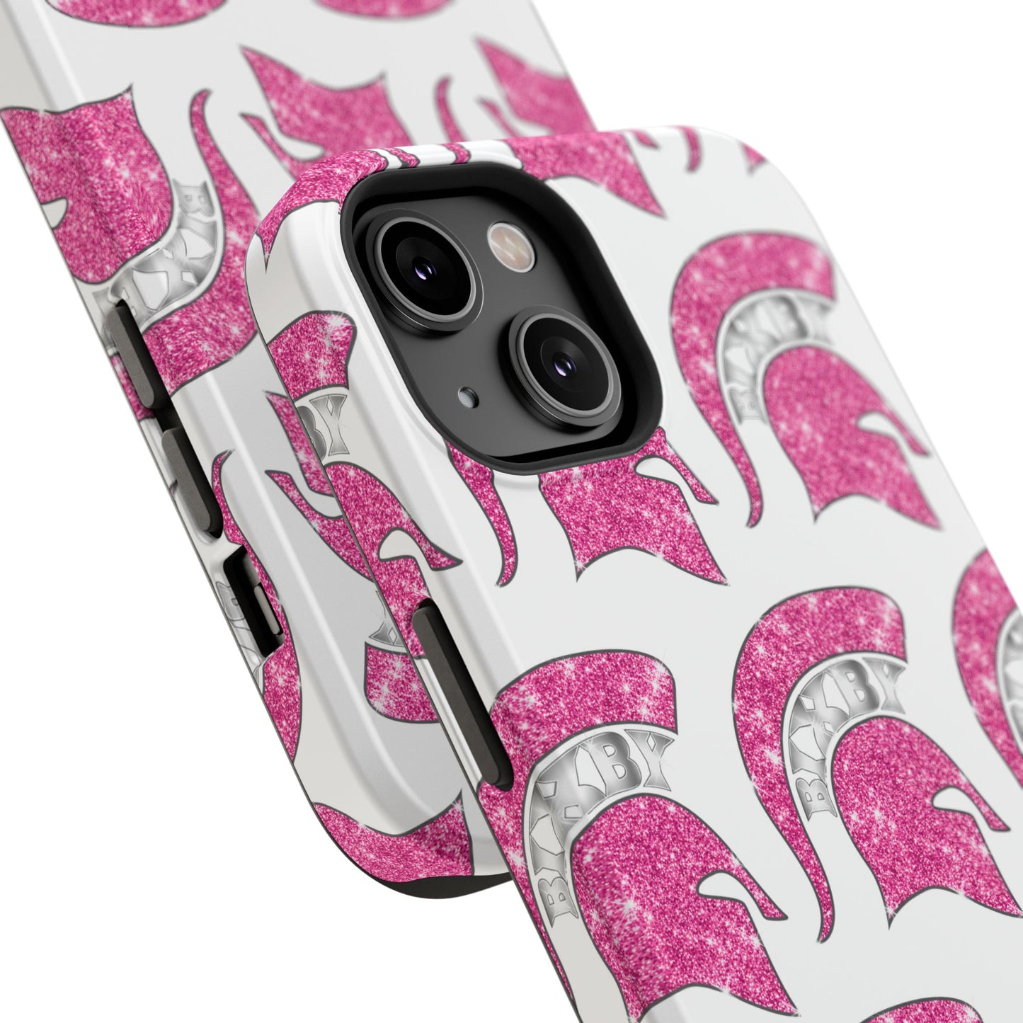 Bixby Spartan Pink Bling Logo Impact Resistant iPhone Case