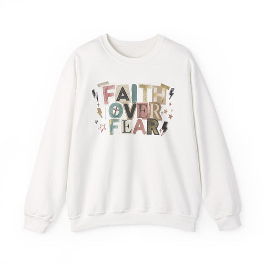Faith Over Fear Gildan Sweatshirt | Inspirational Graphic Crewneck