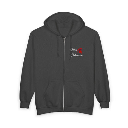 Personalized Spartan Helmet and Name Embroidered Full Zip Gildan Hoodie