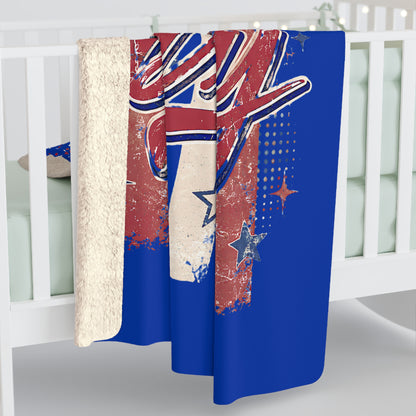 Spartans Bixby Sherpa Blanket – Vintage Red, White & Blue Team Throw