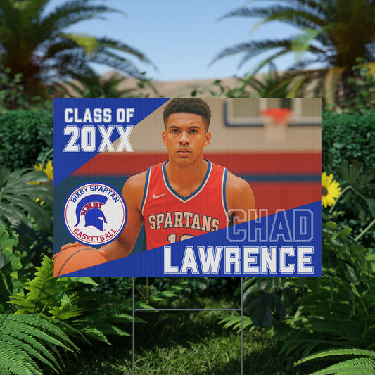Bixby Spartan Basketball Yard Sign
