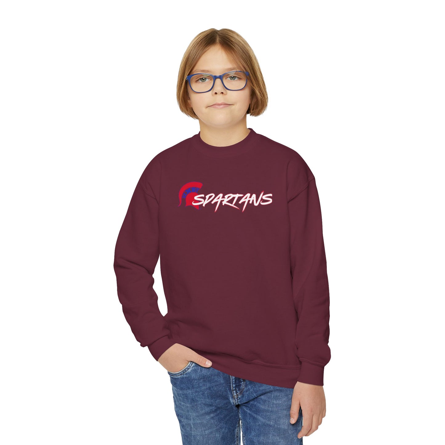 Spartans Red Logo Youth Gildan Sweatshirt