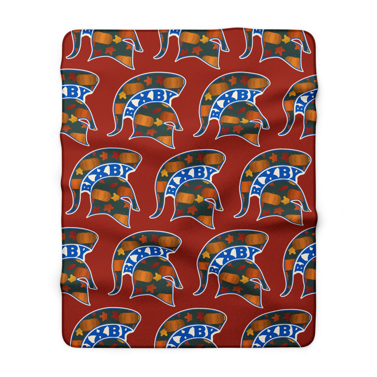 Pumpkin Patch Bixby Spartans Helmet Sherpa Fleece Blanket – Fall Throw