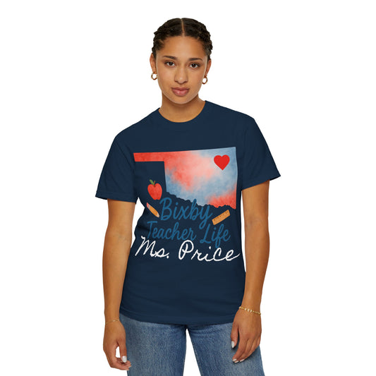 Teacher Life Bixby OK Watercolor Comfort Colors Tee