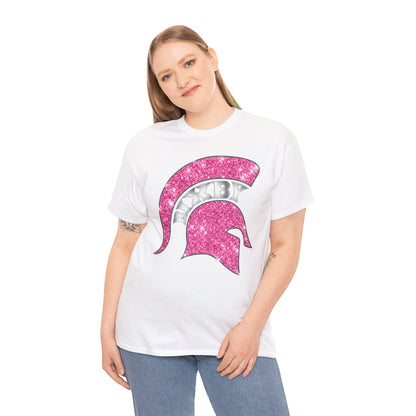 Bixby Spartan Pink Helmet Bling Gildan Tee