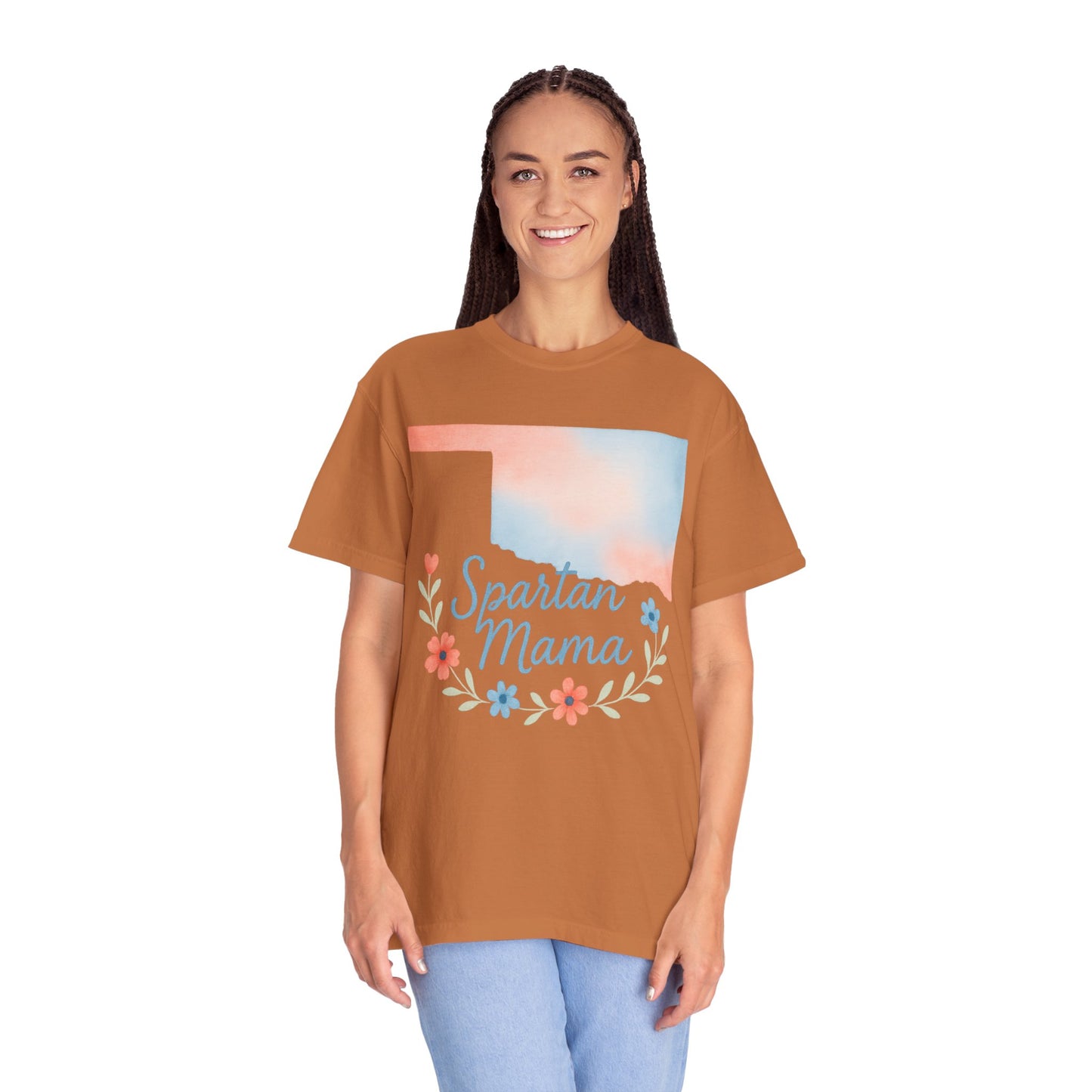 Spartan Mama Bixby OK Watercolor Comfort Colors Tee