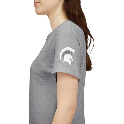 Spartans Athletic Letter Chest and Left Sleeve Gildan Tee