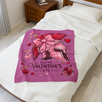Spartans Valentine's Helmet Velveteen Plush Blanket