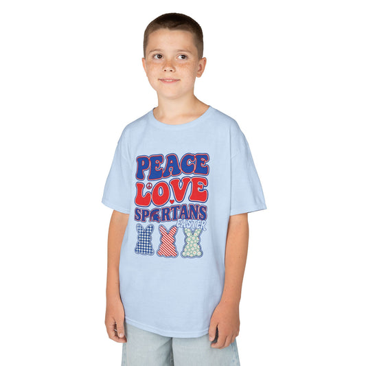 Peace Love Spartan Easter Bunny Trio Tee