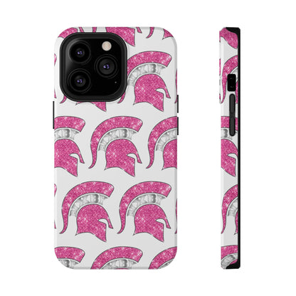 Bixby Spartan Pink Bling Logo Impact Resistant iPhone Case
