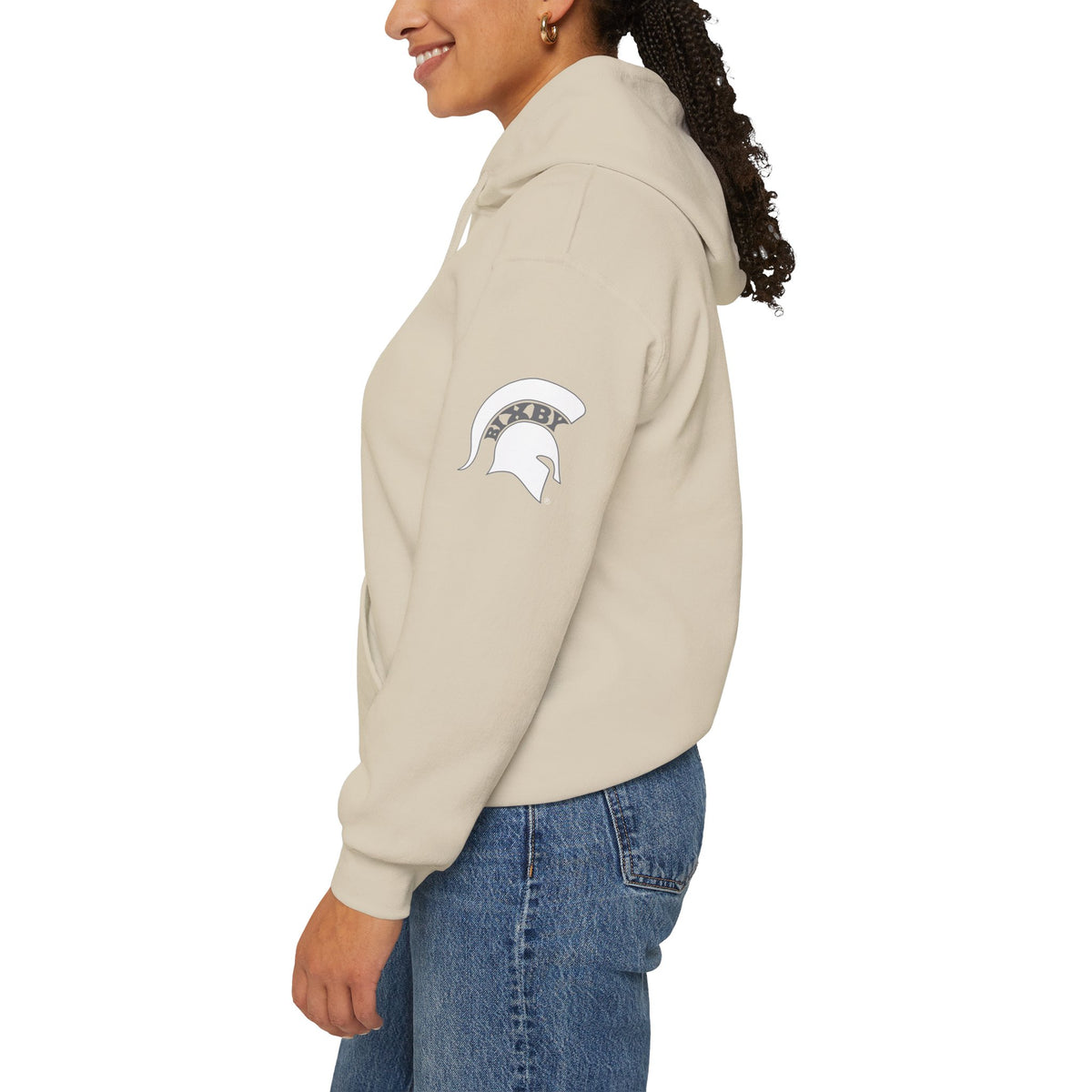 Bixby Spartans 'B' Logo With Sleeve Spartan Hoodie