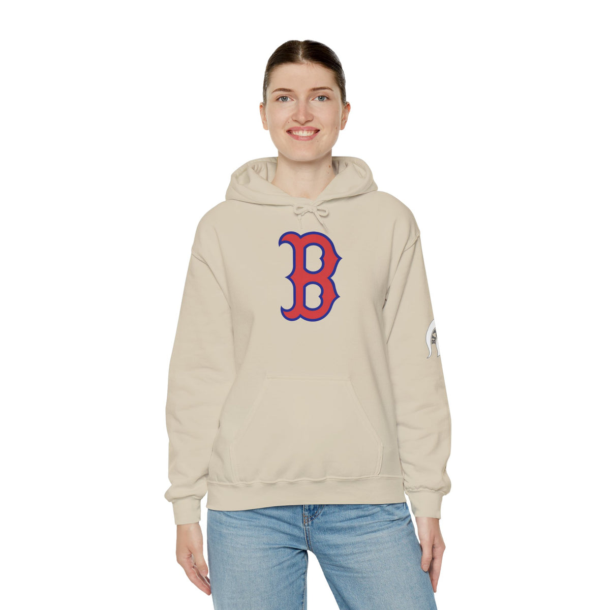 Bixby Spartans 'B' Logo With Sleeve Spartan Hoodie