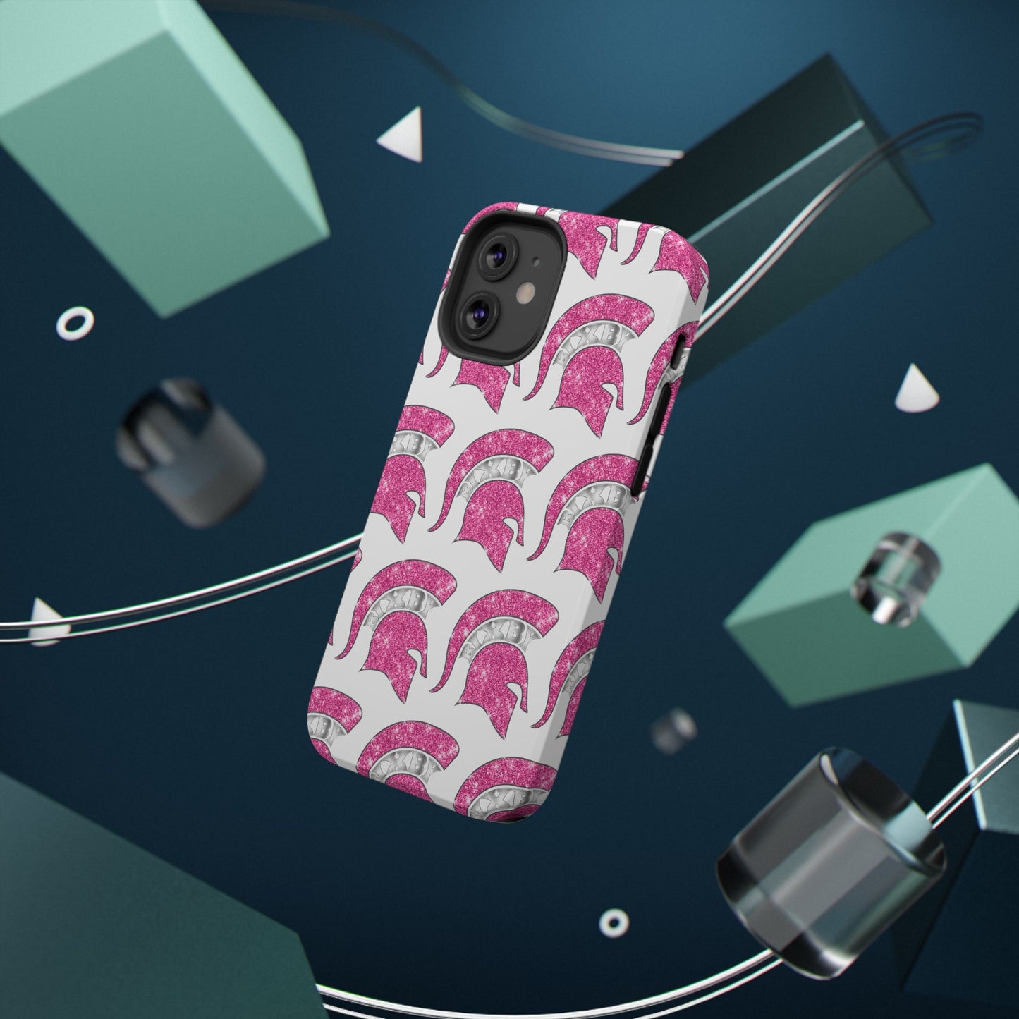 Bixby Spartan Pink Bling Logo Impact Resistant iPhone Case