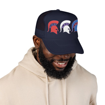 Bixby Spartan Red, White and Blue Embroidered Foam Trucker Hat