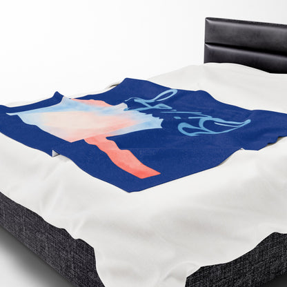 Bixby OK Watercolor Velveteen Plush Blanket