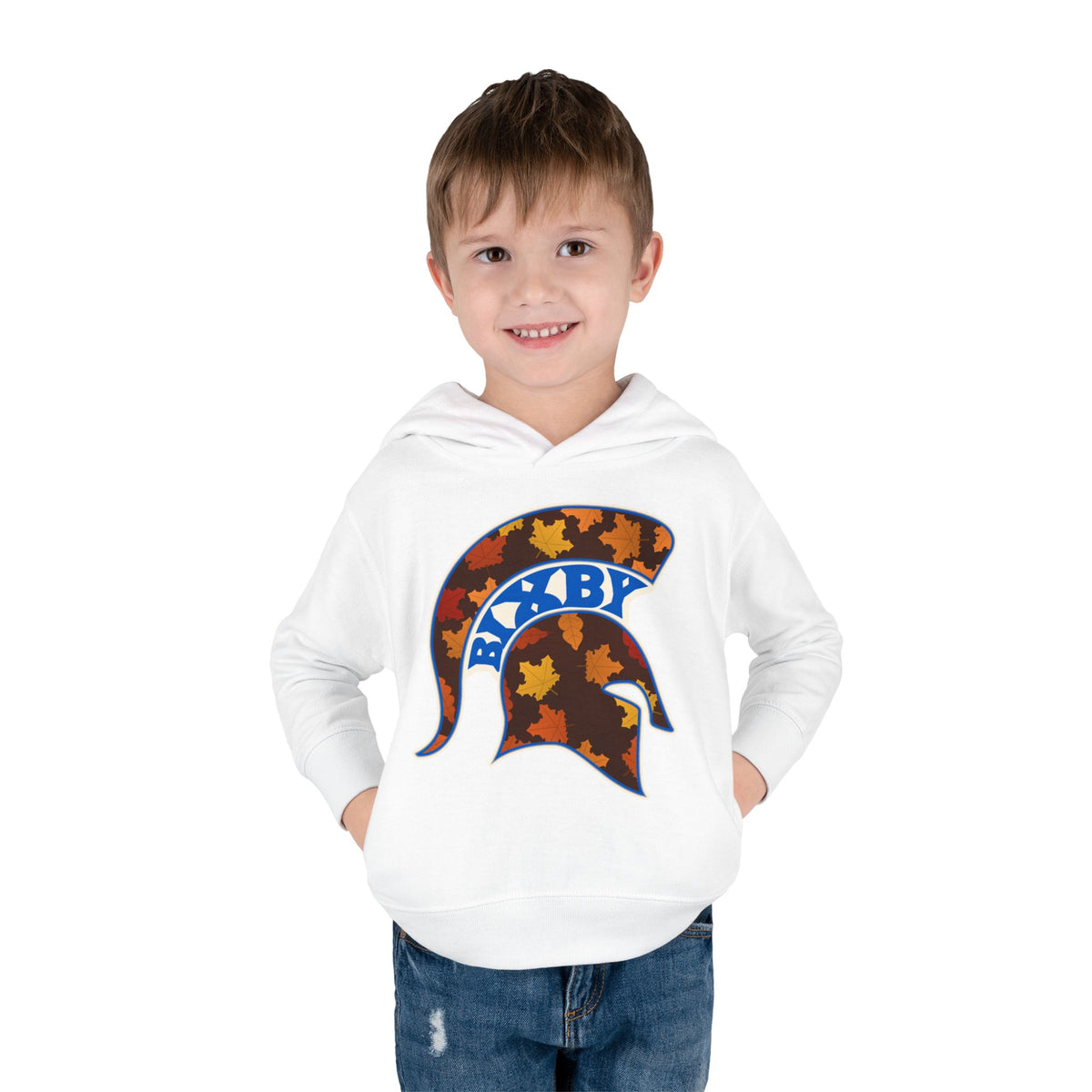 Bixby Spartans Fall Leaves Helmet Toddler Hoodie – Little Spartan Autumn Hoodie
