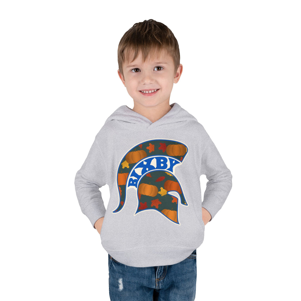 Bixby Spartans Pumpkin Patch Helmet Toddler Hoodie – Little Spartan Fall Hoodie