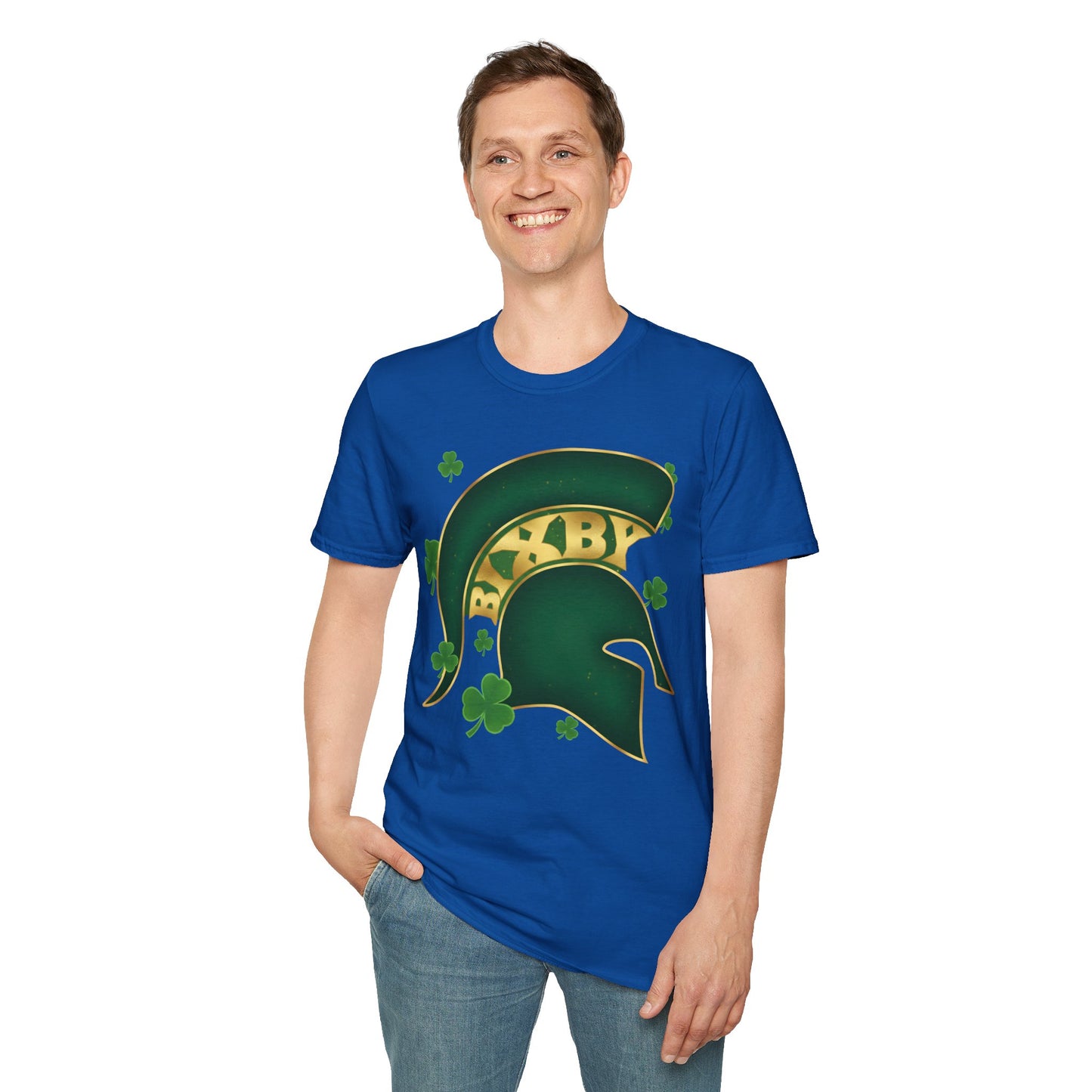 St. Patty's Good Luck Spartan Helmet Adult Gildan Tee