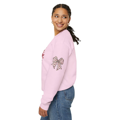 Spartans Have My Heart Crewneck Sweatshirt with Sleeve Bow
