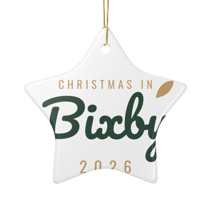 Christmas in Bixby Porcelain Ceramic Ornament