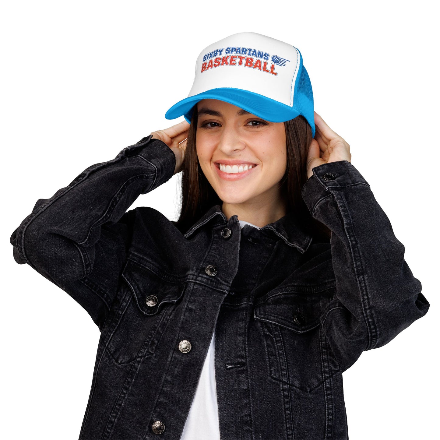 Bixby Spartan Basketball Embroidered Foam Trucker Hat
