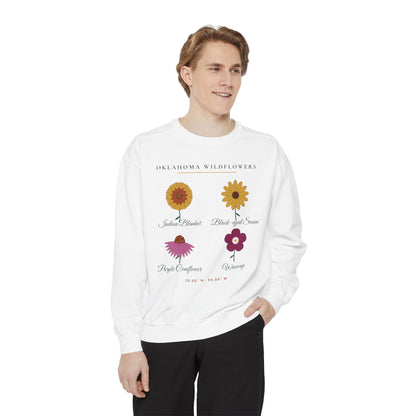Oklahoma Wildflower Field Guide Crewneck Sweatshirt | Comfort Colors