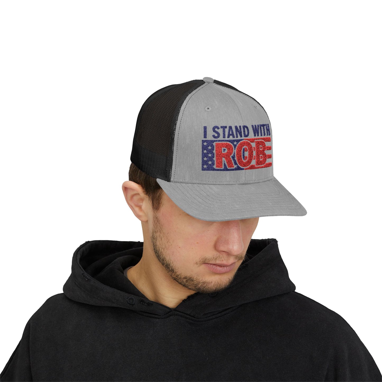 Patriotic Flag - I Stand With Rob Embroidered Trucker Snapback