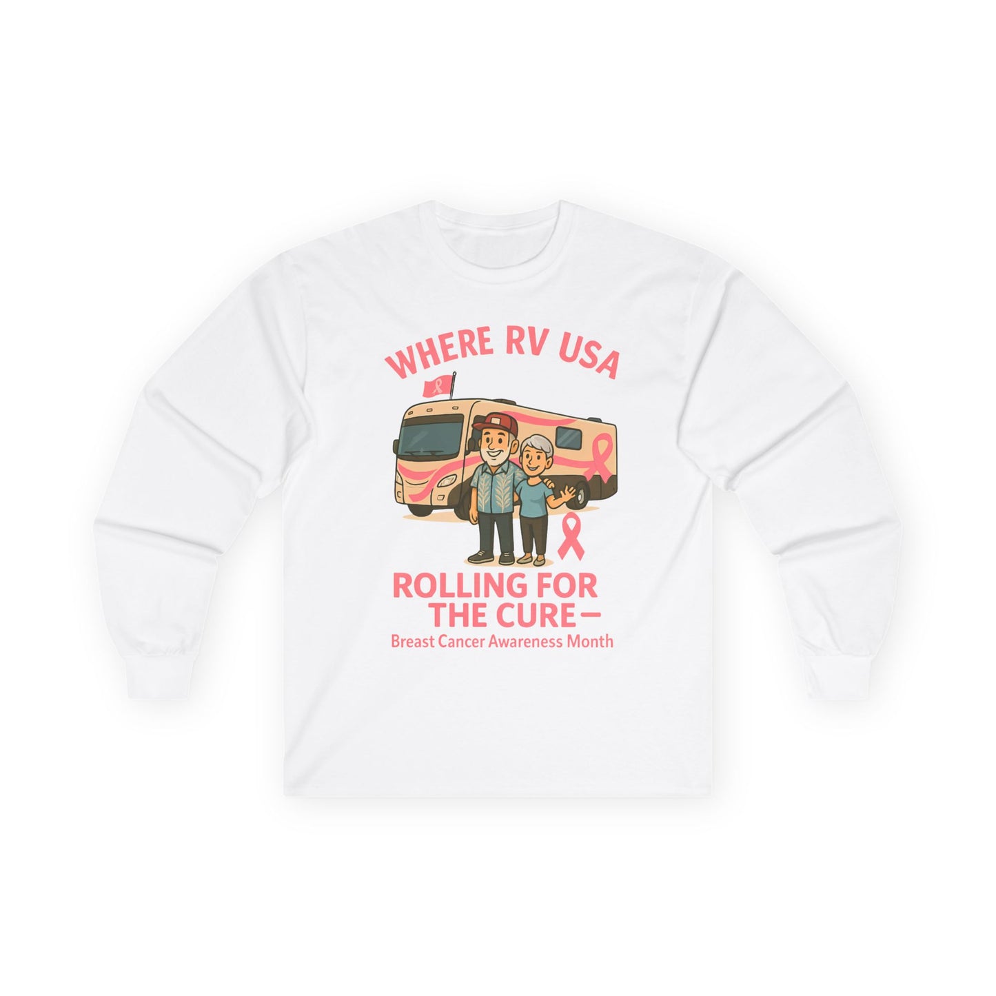 Where RV USA Breast Cancer Awareness Gildan Long Sleeve Shirt