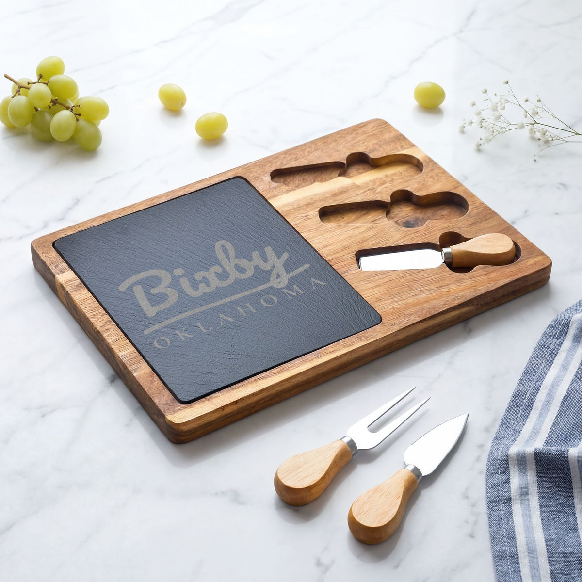 Bixby Garden Script Engraved Charcuterie Board