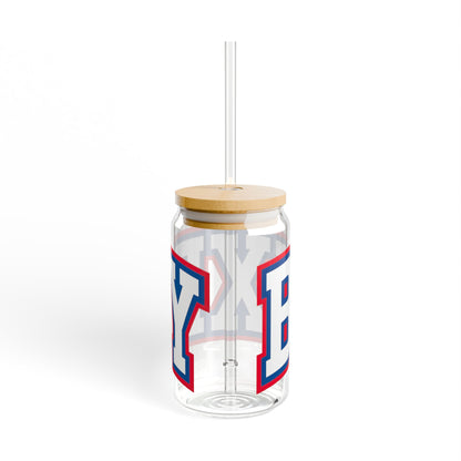 Bixby Athletic Letter Sipper Glass, 16oz