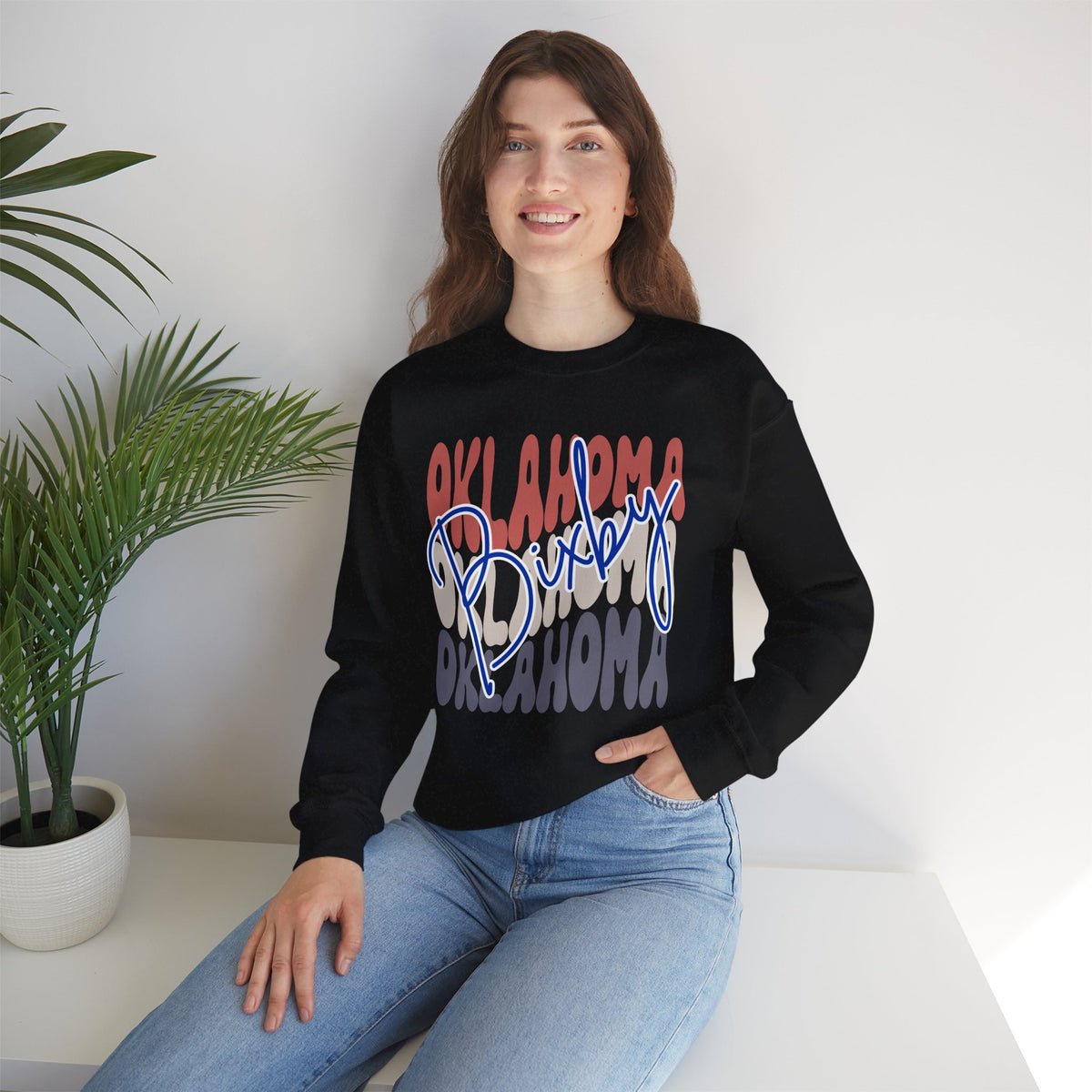 Bixby Spartans Custom City Name Oklahoma Script Sweatshirt