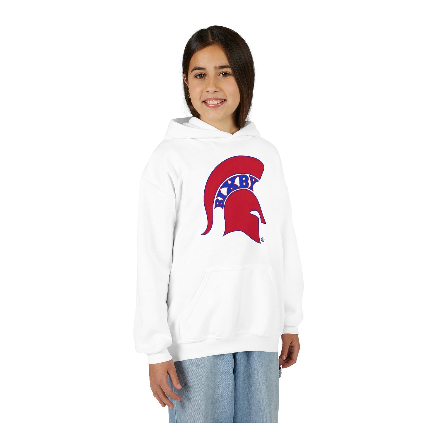 Spartan Red Logo Youth Gildan Hoodie