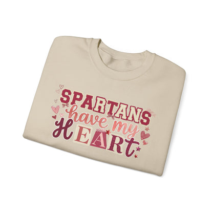 Spartans Have My Heart Collage Print Gildan Sweatshirt