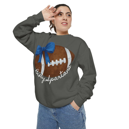 Bixby Spartans Football Bow Comfort Colors Sweatshirt