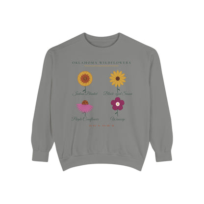 Oklahoma Wildflower Field Guide Crewneck Sweatshirt | Comfort Colors