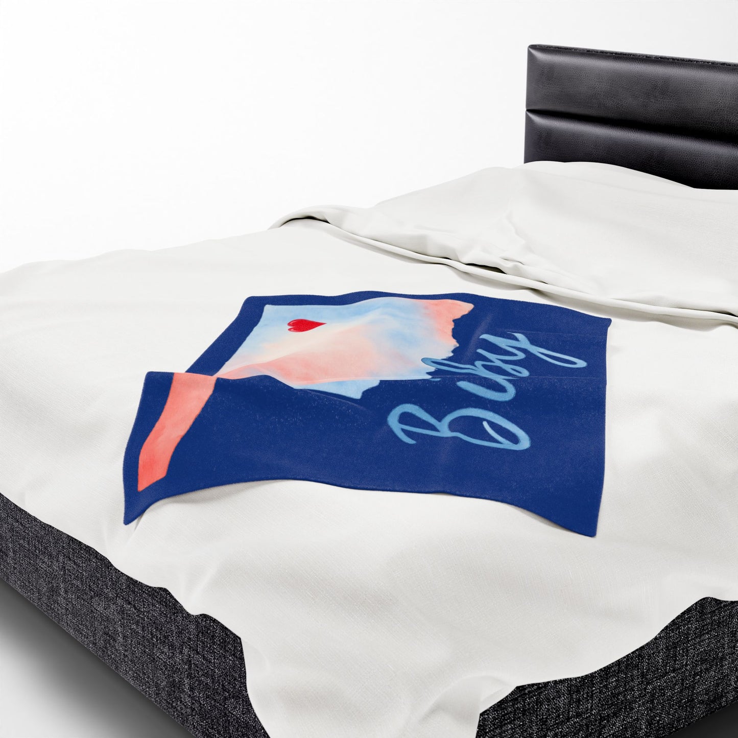 Bixby OK Watercolor Velveteen Plush Blanket