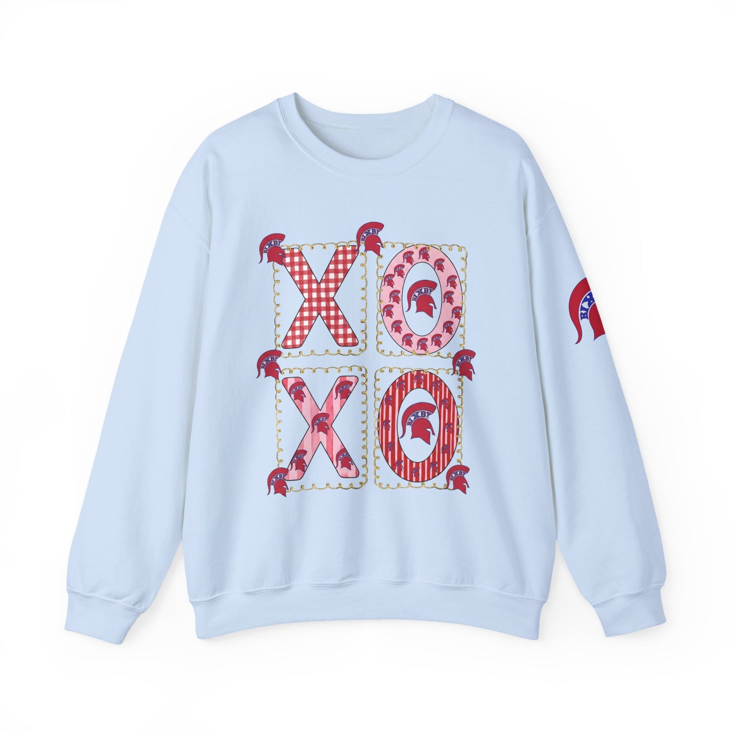 Spartan Logo Valentine XO Graphic Crewneck Sweatshirt