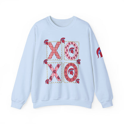 Spartan Logo Valentine XO Graphic Crewneck Sweatshirt