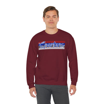 Spartans Cursive Print Crewneck Gildan Sweatshirt